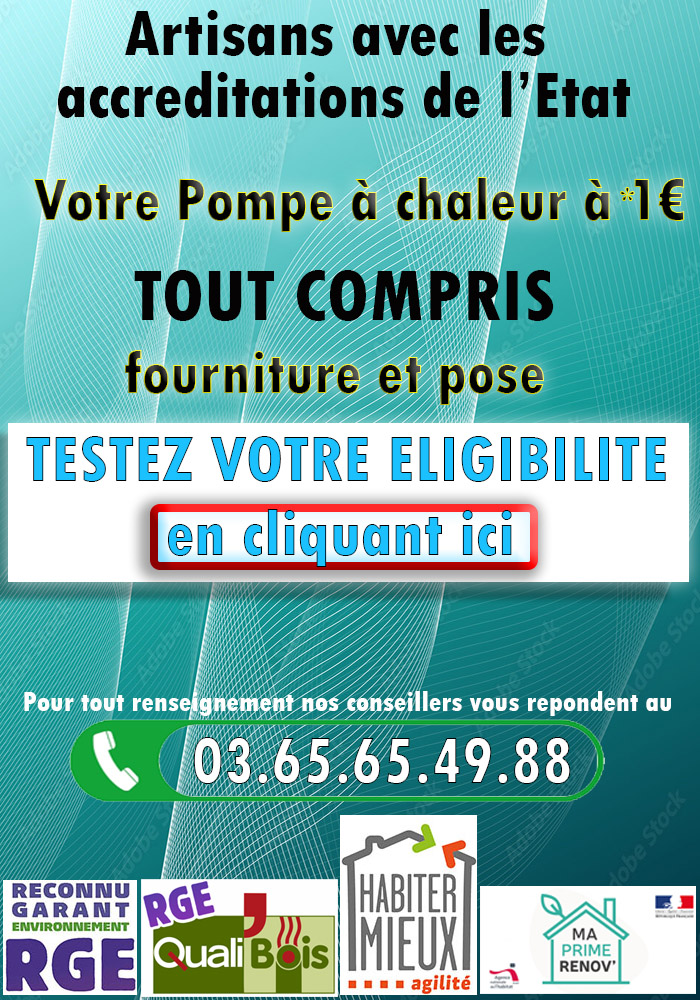 Aide etat Pompe a Chaleur 1 euro Amfroipret 59144